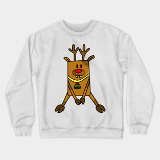 Cute Funny Deer with a Red nose Crewneck Sweatshirt
